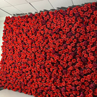 NINI Vente en gros de roses artificielles en soie rouges pour mur de fond de scène de mariage, demande en mariage, événement nuptial, décoration romantique et écologique