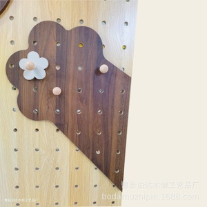 Solid Wood Pegboard <b>Wall</b> Shelf Cat Head Shape Children's <b>Hanging</b> <b>Storage</b> Rack For Front Door Display Organizer - Product Image 3