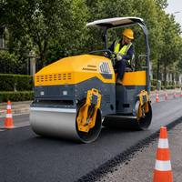 Rouleau compresseur d'asphalte à double tambour de 3 tonnes, largeur de tambour de 1200 mm, vibration à double amplitude pour la finition des surfaces routières
