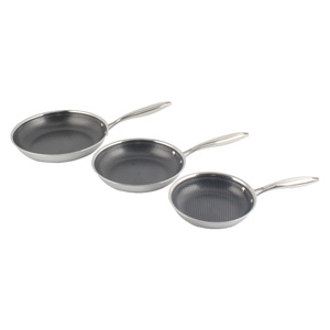Poêle à frire antiadhésive en acier inoxydable triple couche avec couvercle en verre, compatible avec les plaques à induction - Product Image 5