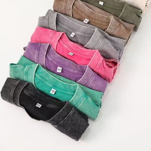 Fabricant de vêtements avec logo OEM, fourniture de t-shirts personnalisés brodés en 3D, effet délavé, pour hommes, modèle Edage Boxy - Product Image 1