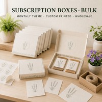 Caja de suscripción de jabón de papel sembrable con banda decorativa y tarjeta de agradecimiento, sorpresa mensual personalizada, impresión a medida, venta al por mayor