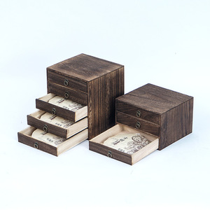 Wooden Tea <b>Box</b> <b>Drawer</b> Style Multi Layer Pu'er Tea Cake <b>Storage</b> Cabinet Rectangle Standing Type Decorative <b>Storage</b> <b>Box</b> - Product Image 2