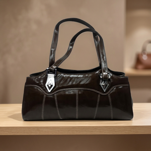Bolso de Mano Moderno de Cuero Genuino Ecológico con Dos Correas, Gran Capacidad, Bandolera para Mujer, Resistente al Agua, con Cierre - Product Image 6