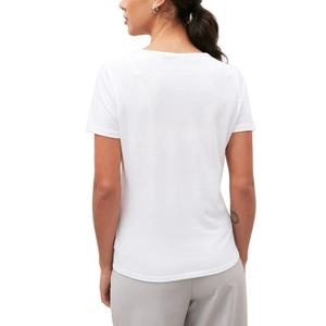 Camisetas Deportivas Casuales de Algodón 100% Ligeras de Marca Personalizada del Fabricante OEM para Mujer, Blancas, Cómodas, con Estampado y Bordado de Verano - Product Image 1