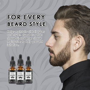 Huile à barbe naturelle au jojoba avec logo personnalisé pour hommes, végane, à base de chanvre et d'argan, en gros, pour la croissance des cheveux et de la barbe - Product Image 3