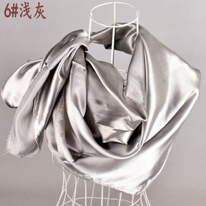 Écharpe de tête carrée en satin de soie <span class=keywords><strong>noir</strong></span> uni pour <span class=keywords><strong>femme</strong></span>, style vintage islamique, en polyester, idéale pour l'été – Grande Vente - Product Image 6