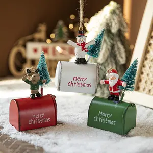 Navidad Natal Presentes Árvore De Natal Natal Papai Noel Email Iron Art Pintura Decoração Pingente Decoração Do Feriado