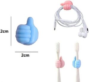 Silicone Thumb Wall <b>Hook</b> Self Adhesive Thumb Cable Organizer <b>Clips</b> Silicone Key <b>Hook</b> Holder Wall Hangers - Product Image 1