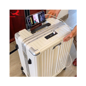 18 Inch Carry-On Luggage PC <b>Suitcase</b> with USB Charging Port Trolley Luggage - Product Image 3