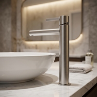 Robinet mitigeur de luxe pour salle de bain, en acier inoxydable 316 sans plomb, à poignée unique, pour eau chaude et froide, idéal pour hôtels et usines (vente en gros)