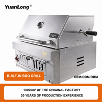 Barbecue en acier inoxydable 304 pour cuisine extérieure, ensemble barbecue encastrable avec accessoire de capot