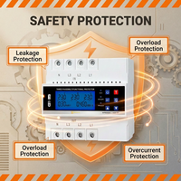 Protecteur de tension triphasé 4P LCD fiable TuyaAPP 63A réglable sur rail DIN avec protection contre les fuites et les surcharges WiFi pour boîtiers de distribution