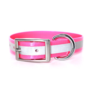 Hohe Sichtbarkeit Reflektierende Sicherheit Wasserdichtes <span class=keywords><strong>Tpu</strong></span>-beschichtetes Gurtband Haustier halsband Langlebiges verstellbares <span class=keywords><strong>Tpu</strong></span>-Hunde halsband - Product Image 4