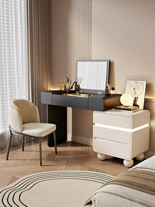 Modern Makeup Vanity Solid Wood <b>Dressing</b> <b>Table</b> Flip Mirror Desktop <b>Storage</b> for Bedroom Living Room - Product Image 1