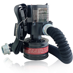Masque respiratoire à tube long avec ventilateur électrique, débit d'air de 180 L/min, filtre à vapeurs organiques, protection chimique, écran facial - Product Image 3