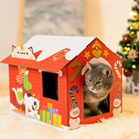 Vente en gros Emballage de cadeau avec logo personnalisé Boîte à lait Emballage en forme de maison Grattoir pour chat Maison pour chat en carton