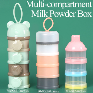 SUNSHING Portable Baby <b>Milk</b> Powder <b>Box</b> 3 4 Layer Stackable Formula Dispenser with Side Spout Infant Feeding Food Snack Container - Product Image 1