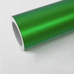 1.52x18m 5x59ft effetto metallo pesante in fibra Colocarbon colori involucro in vinile verde fiamma