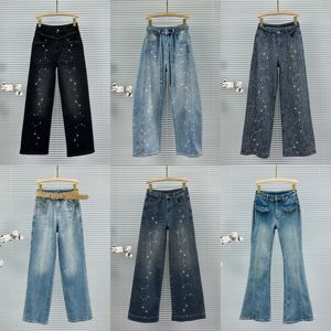 Pantalones Vaqueros de <span class=keywords><strong>Mujer</strong></span> de Cintura Alta con Diamantes, Lavados y Resistentes a la Decoloración, Venta Caliente al por Mayor a Bajo Precio - Product Image 2