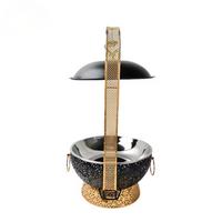 Chauffe-plat noir chauffe-plat Buffet chauffe-plats ensemble suspendu luxe noir or chauffe-plat
