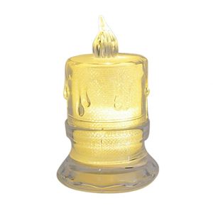 Bougies LED électriques sans flamme à dessus plat, à piles, en plastique blanc, écologiques, accessoires de fête pour Noël - Product Image 5