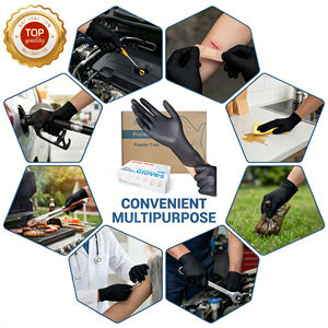 Gants Jetables 100% Nitrile Noirs Bleus Roses 9 Pouces pour Coiffeur Tatoueur Salon de Beauté et d'Onglerie Boîte Personnalisée Sans Latex - Product Image 5