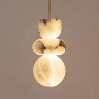 Lampe artistique créative de style nordique, luminaire suspendu en albâtre naturel, lumière chaude pour restaurants, bars, couloirs, chambre principale