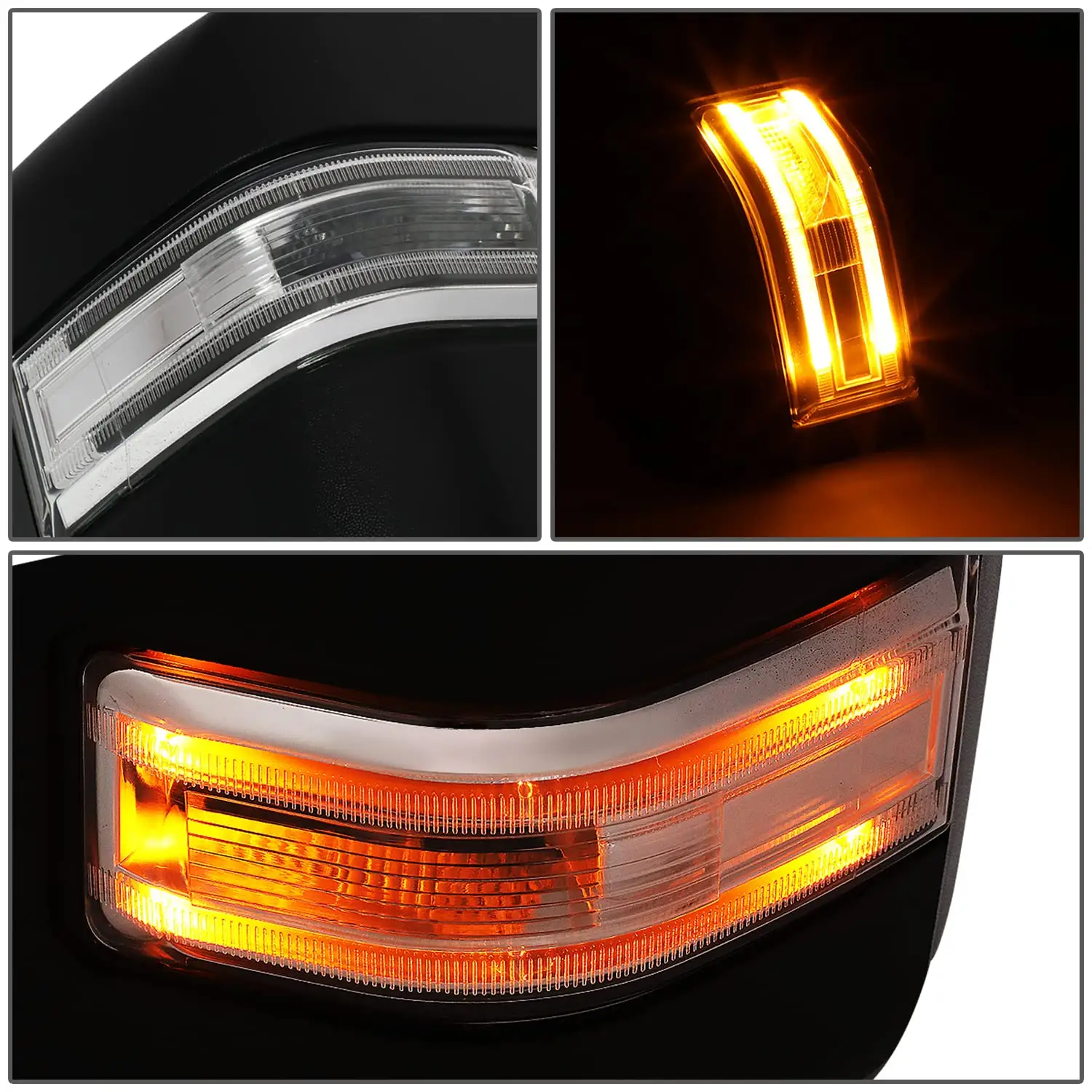 LEDターンシグナルライト牽引ミラー電動調整ミラー08-16用サイド牽引ミラーF250 F350 F450 F550