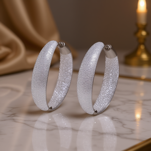 Orecchini a Cerchio in Argento 925 per Donna, con Cristalli e Strass, Minimalisti per Uso Quotidiano, con Micro Incastonature - Product Image 2