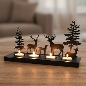 Gliway Forest Style Candle Holder Gift Cozy Light Home Decor Stable & Easy Setup Festival <b>Party</b> Atmosphere - Product Image 2
