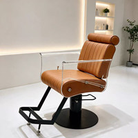Fauteuil de Barbier Haut de Gamme en Cuir, Nouveau Style, Inclinable, avec Pompe Hydraulique Professionnelle et Repose-Pieds Amovible à Hauteur Réglable