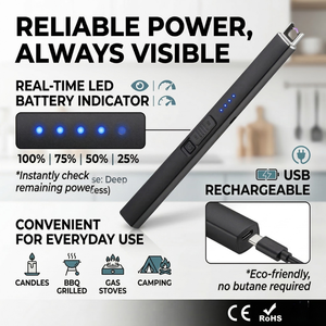 Accendino Elettrico USB Ricaricabile con Logo Personalizzato, Accendino al Plasma a Collo Lungo, Produzione OEM di Accendini Elettrici per Sigarette - Product Image 2