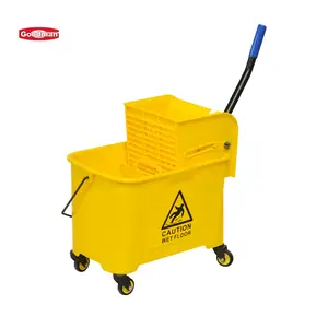 Manufacturer commercial hotel cleaning supply yellow custom utility squeeze mop wringer buckets plastic bucket wholesale