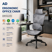 Fabricant de chaises - Chaise de bureau ergonomique en mesh de haute qualité avec appuie-tête et accoudoirs réglables, conserve sa forme après de longues heures d'utilisation