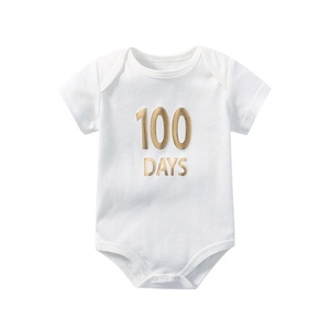 Tutina in Cotone a Maniche Corte con Stampa 'I Love Dad' e 'I Love Mom' per Neonati da 1 Mese a 1 <span class=keywords><strong>Anno</strong></span>, 100 <span class=keywords><strong>Giorni</strong></span>, Disponibile - Product Image 5