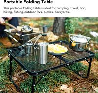 Table de pique-nique pliante compacte et portable pour l'extérieur, réglable en hauteur, durable, légère, en alliage d'aluminium, avec poignée de transport, moderne, pour barbecue