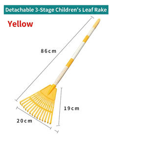 Mini râteau à feuilles en plastique détachable à 14 dents, lot de 4 couleurs, jouet de jardin pour enfants pour nettoyer la pelouse et les feuilles mortes - Product Image 6