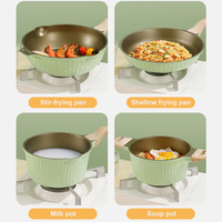 Santé et sécurité du ménage 20/24/28/32cm en aluminium cuisson antiadhésif double oreille soupe pot avec couvercle en verre