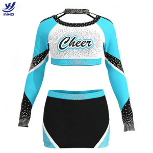 Uniformes de cheerleading personnalisés en gros, directement de l'usine, avec strass scintillants, tenues de cheerleader professionnelles bon marché pour les équipes - Product Image 4