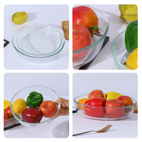 Four à micro-ondes allant au four vaisselle en verre cuisson plat rond moule à gâteau transparent borosilicate plateau de cuisson en verre résistant à la chaleur