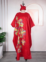 Robes africaines de luxe pour femme, Boubou nigérian, broderie originale, Bazin Riche, robe turque, grande taille, robe longue pour mariage et fête