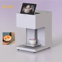 Printer Layar Otomatis Aluminium LLRH EB-FC1 untuk Kopi/Cappuccino/Latte, Printer 3D dengan Tinta Makanan Berwarna Penuh, PLA, USB/WiFi