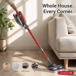 <span class=keywords><strong>Aspirateur</strong></span> à main sans fil pour la maison, brosse à couple élevé, filtre cyclonique HEPA sans sac, 35 minutes d'autonomie en nettoyage à sec - Product Image 4