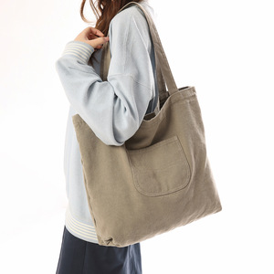 Bolsa Tote de Lona Lavada Vintage, Grande Capacidade, Bolsa de Compras para Mulheres, Ideal para o Dia a Dia - Product Image 1