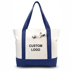 Hot Sale Custom Logo Sublimation <b>Plain</b> Eco-Friendly Recycled Reusable <b>Large</b> Cotton <b>Canvas</b> Luxury Tote Shopping Bag Pockets - Product Image 1
