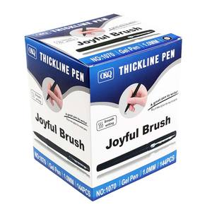 O & Q 판촉 저렴한 플라스틱 볼펜 사용자 정의 로고 대용량 블루/블랙 잉크 1.0mm 소프트 터치 사무실 학교 사용 펜 - Product Image 4