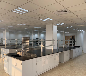 Móveis de Laboratório Personalizados em Aço Inoxidável Bancadas de Química com Pia e Suporte para Reagentes - Product Image 1