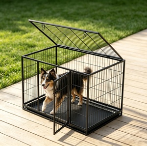 <span class=keywords><strong>Cage</strong></span> pour chien en métal robuste, ouverte en haut, avec plateau en plastique - Product Image 1