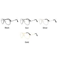 Lunettes de vue pour femmes, style rétro pilote, monture intégrale, verres acryliques, miroir plat, monture simple et solide